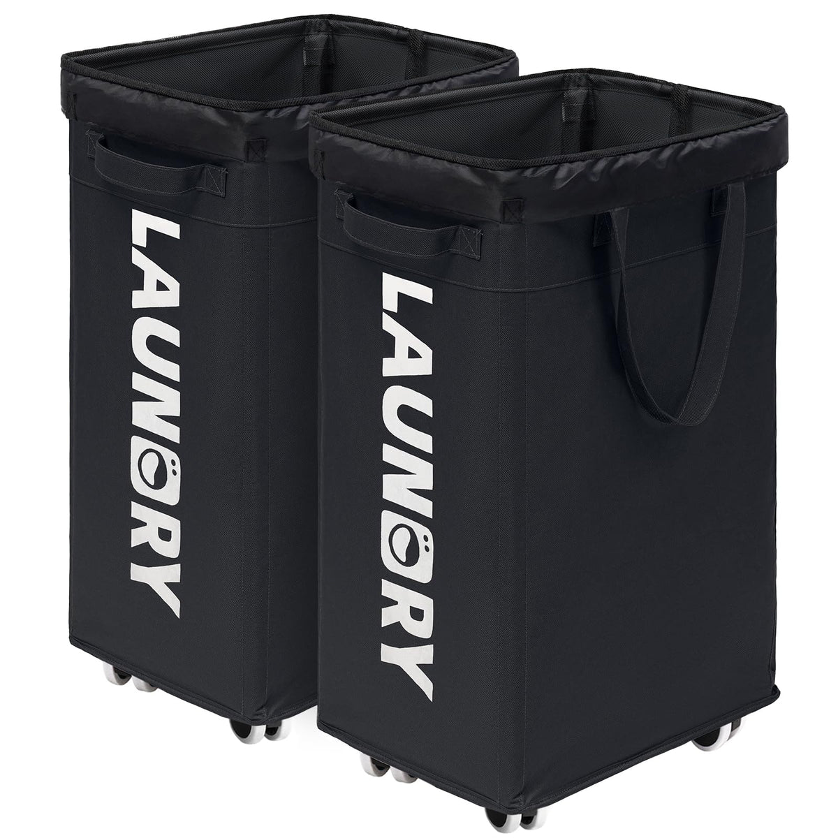 CHICVITA 75L Rolling Laundry Basket with Wheels Removable Wash Bag, Pink