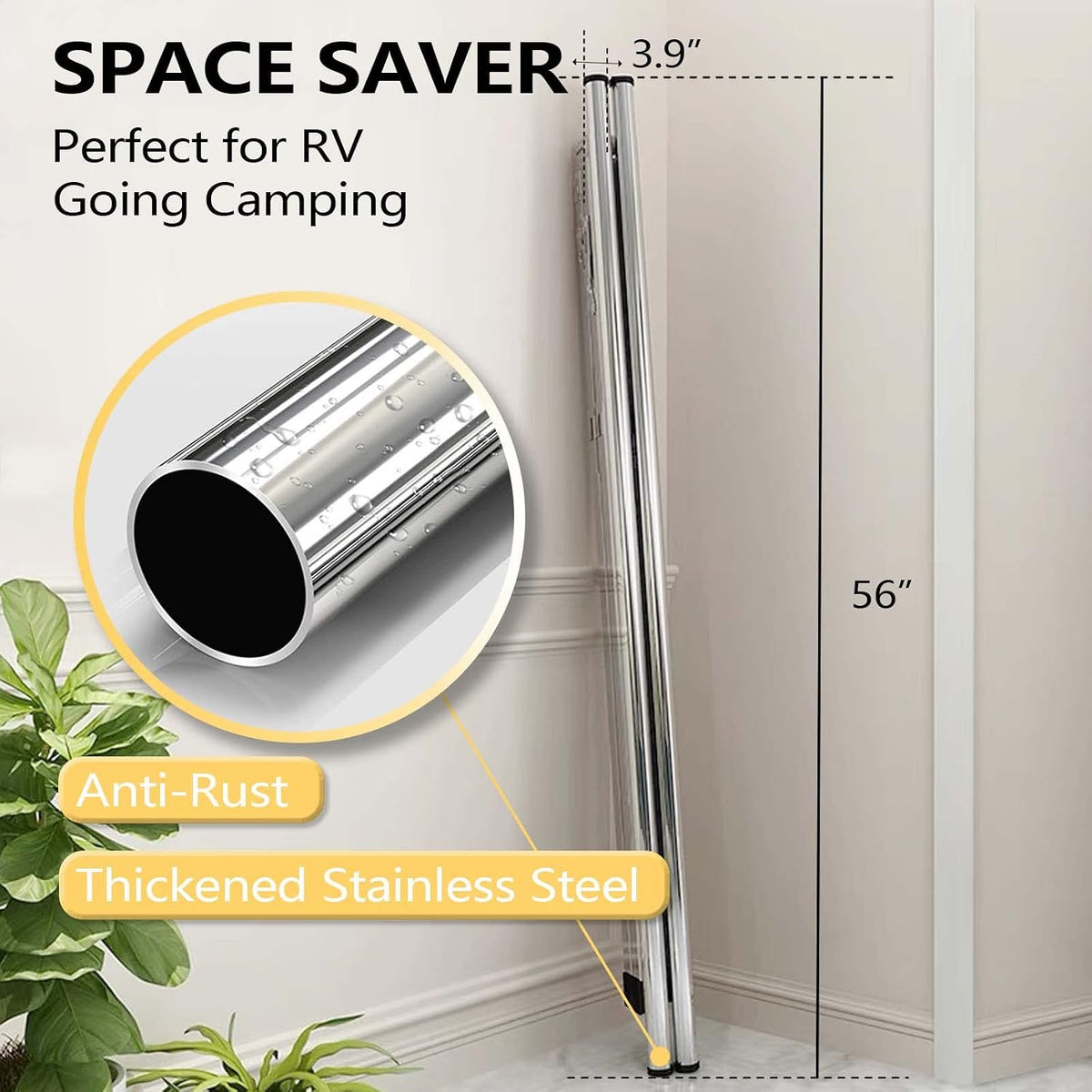 URYAN 95 Inches Clothes Drying Rack, Heavy Duty Stainless Steel Laundry Drying Rack Folding Indoor Outdoor, Portable Drying Rack Clothing, Blanket Rack Clothesline with 20 Windproof Hooks