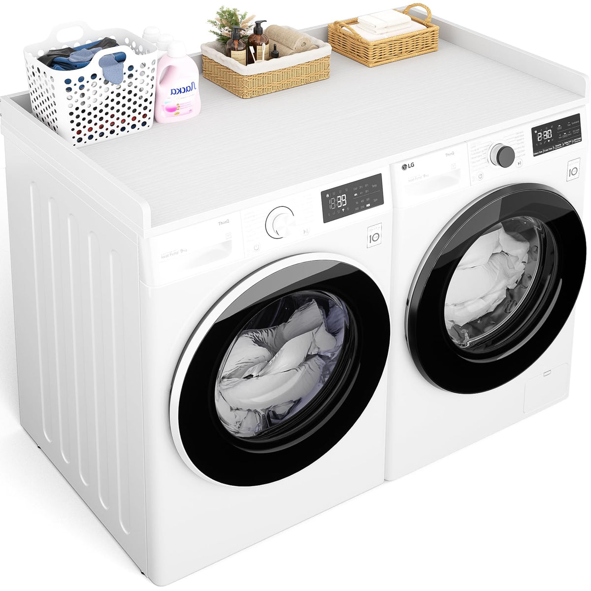Aheaplus Washer and Dryer Countertop, Laundry Room Organization, Black