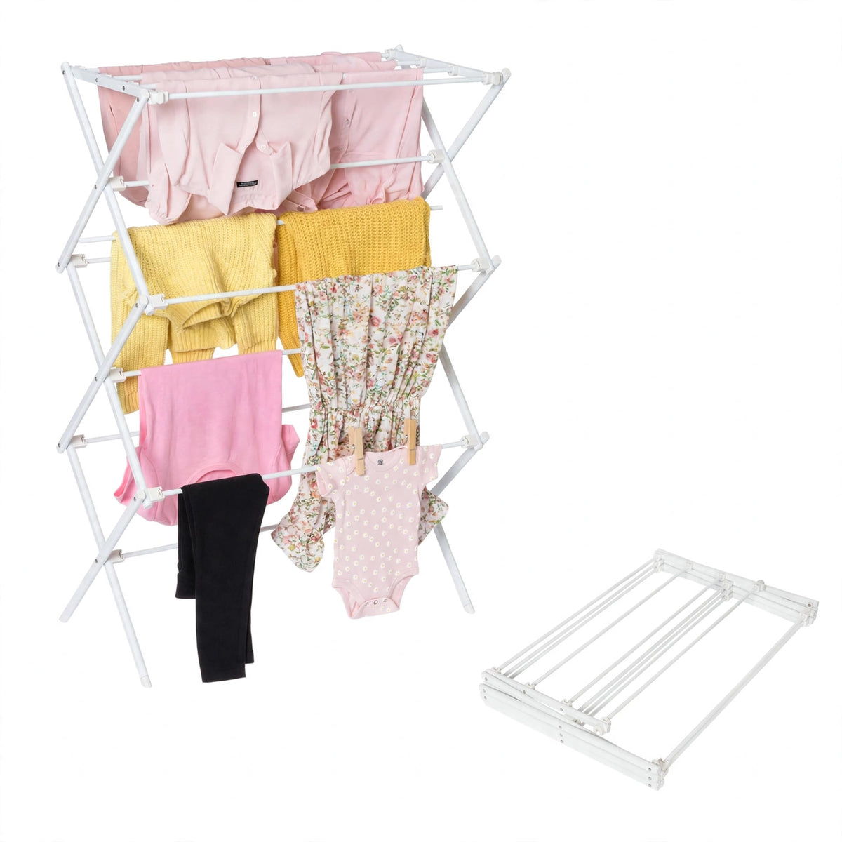 Honey-Can-Do 6-Tier Collapsible Steel Clothes Drying Rack, 24 ft, White