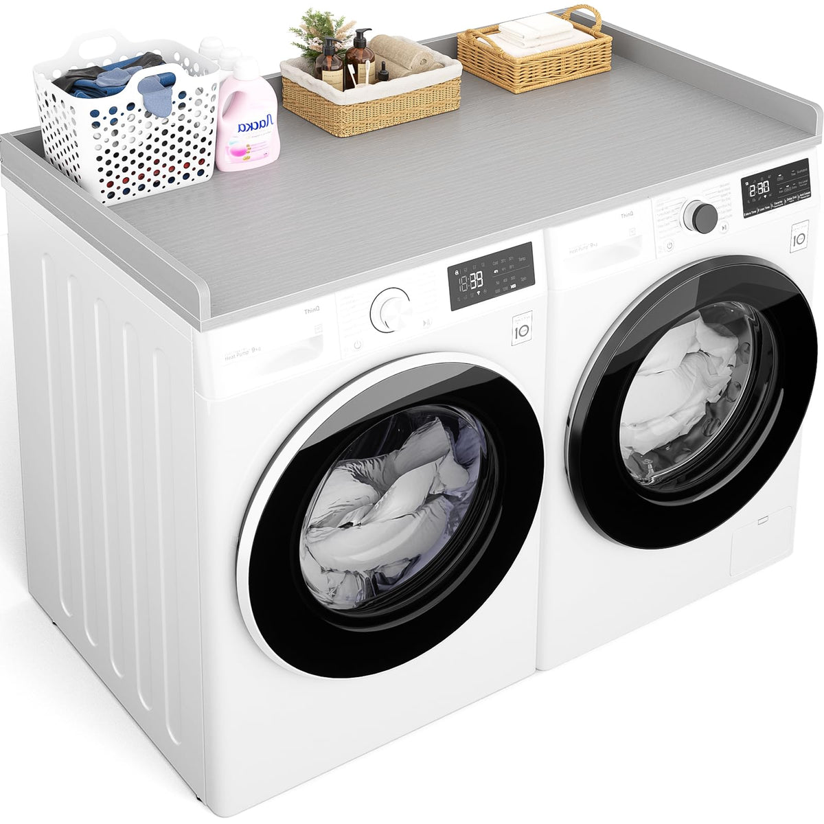 Aheaplus Washer and Dryer Countertop, Laundry Room Organization, Black