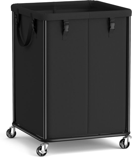 SONGMICS Laundry Basket with Wheels, Removable Liner Bag, 45 Gallon (170 L)