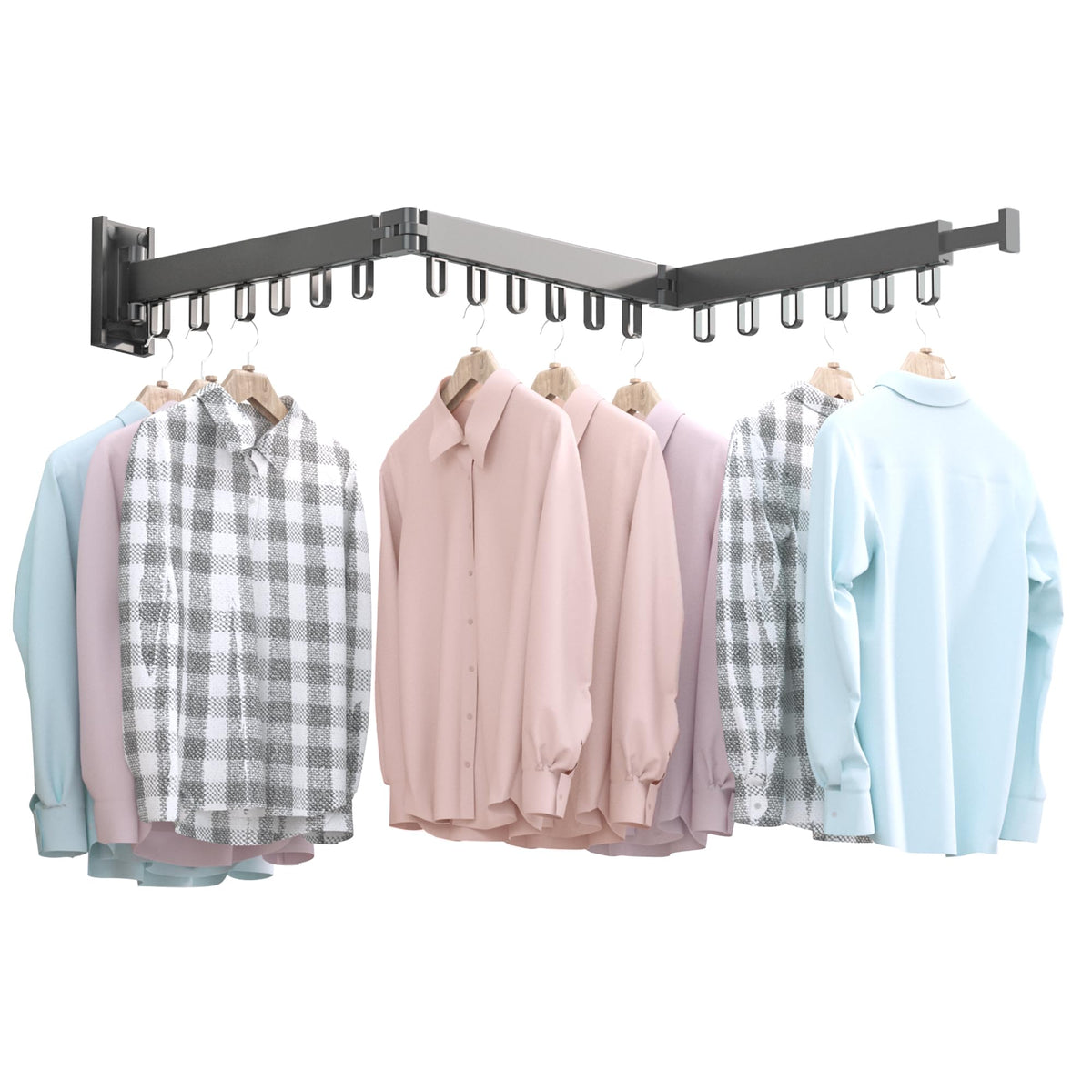 BOQORAD Clothes Drying Rack Foldable,Laundry Drying Rack,Drying Rack Clothing(16 Wood Poles),Clothes Hanger Rack,Laundry Rack Folding,Collapsible,Retractable