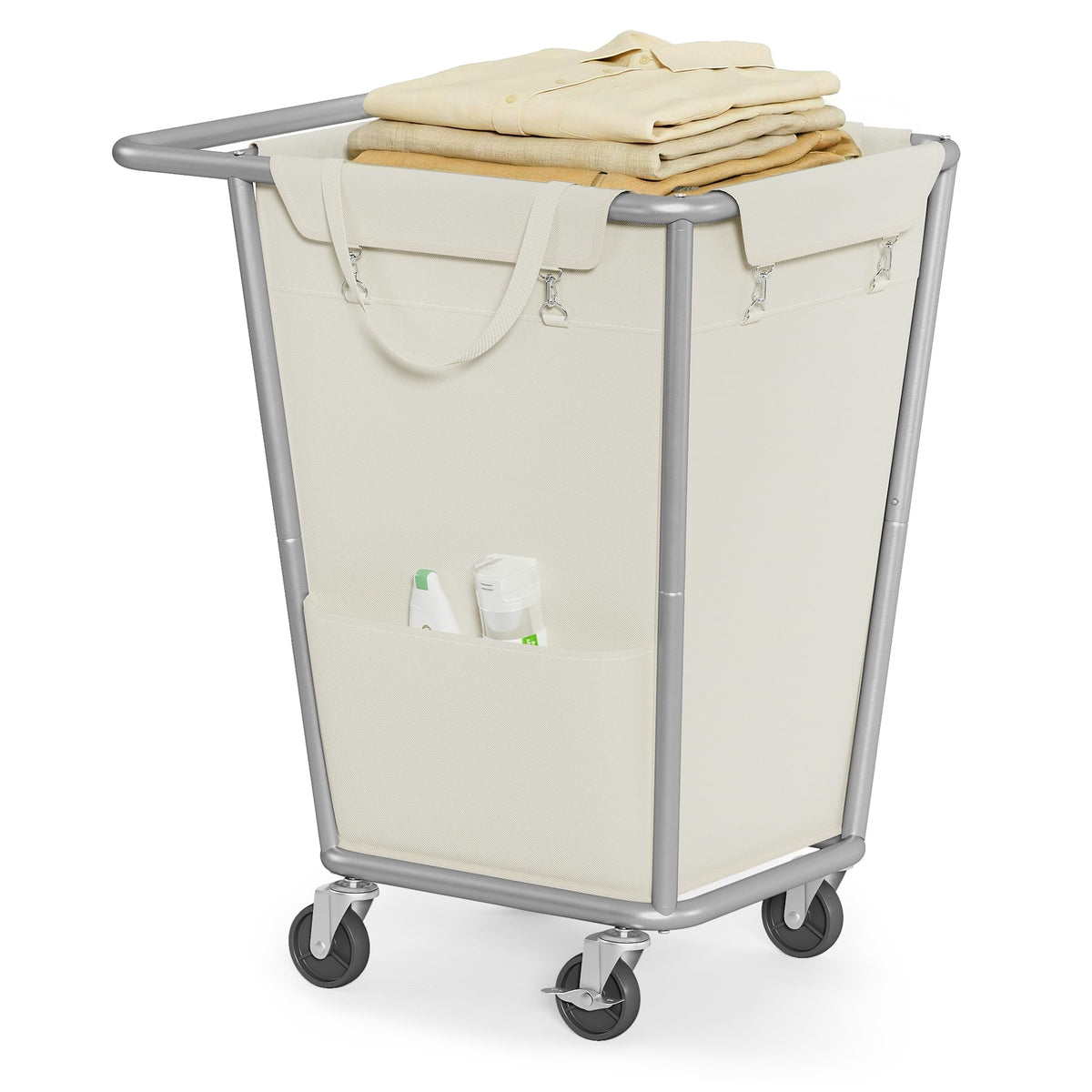 SONGMICS 3-Section Laundry Basket with Wheels, 76.6 Gallons (290 L) Hamper