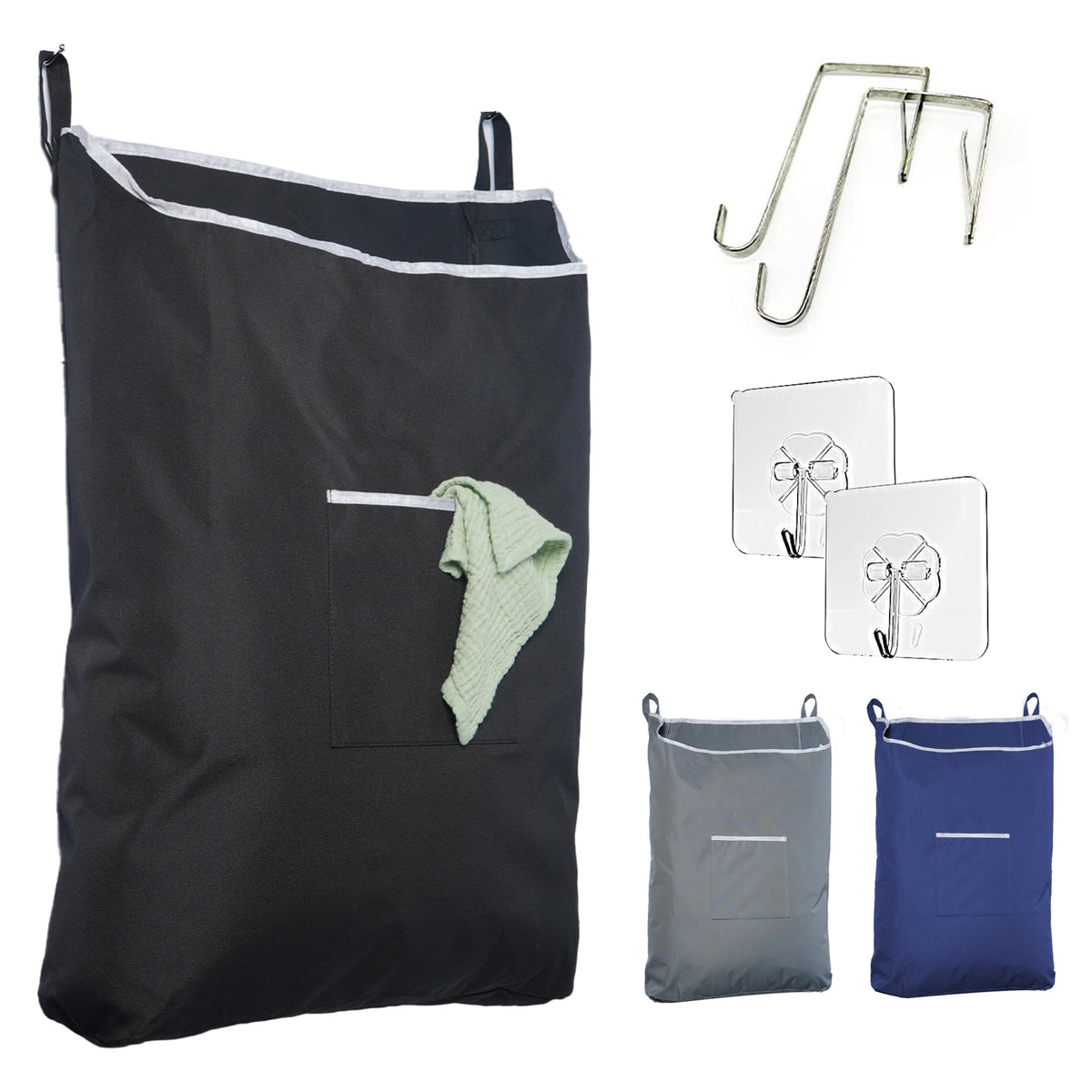 TFLC Over the Door Hanging Laundry hamper bag, 18x4.75x28", Beige-L