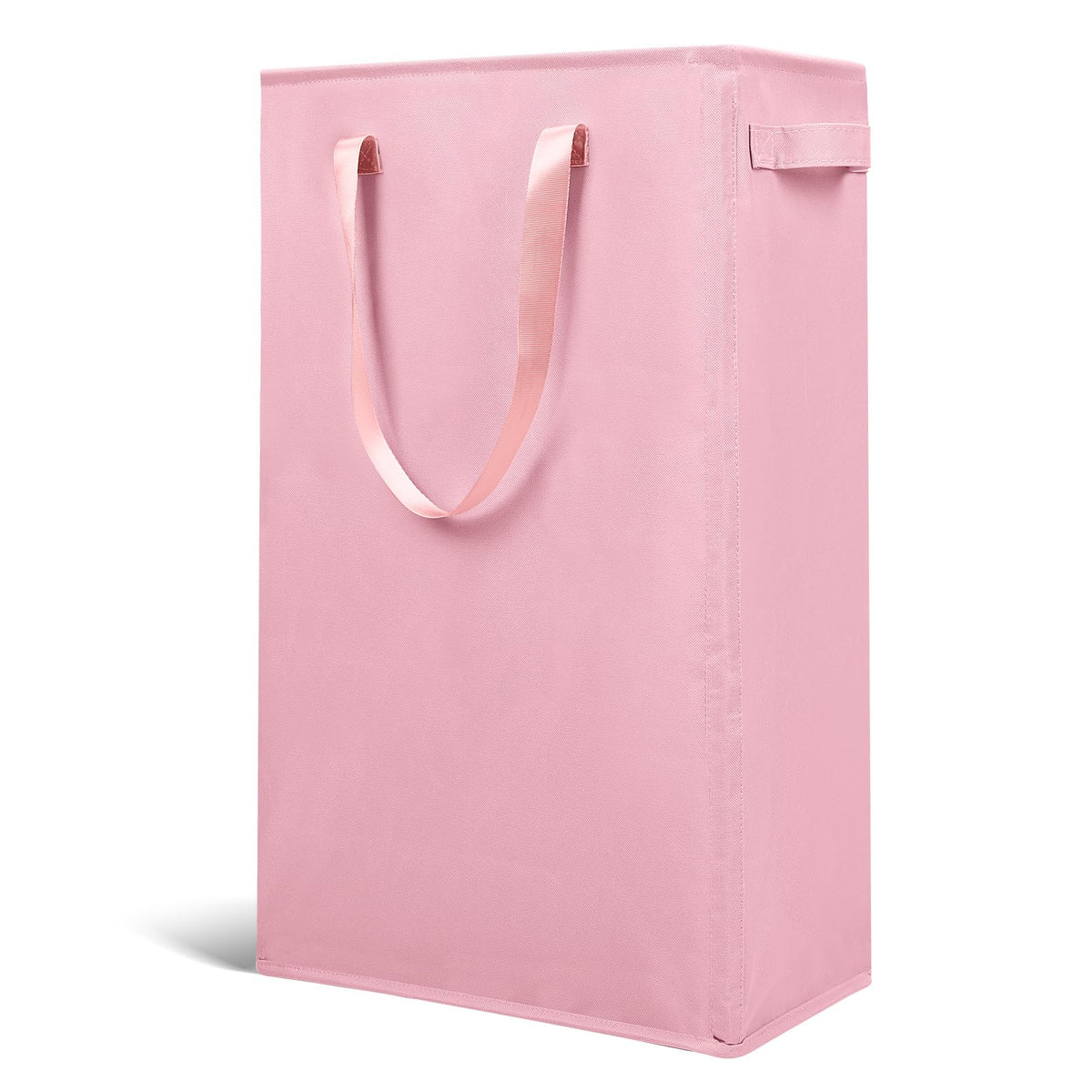 Odonata Slim Laundry Hamper Handles Collapsible Laundry Basket Thin Dirty Clothes Basket Narrow Laundry Bag Foldable Dirty Hamper 45L (Beige)