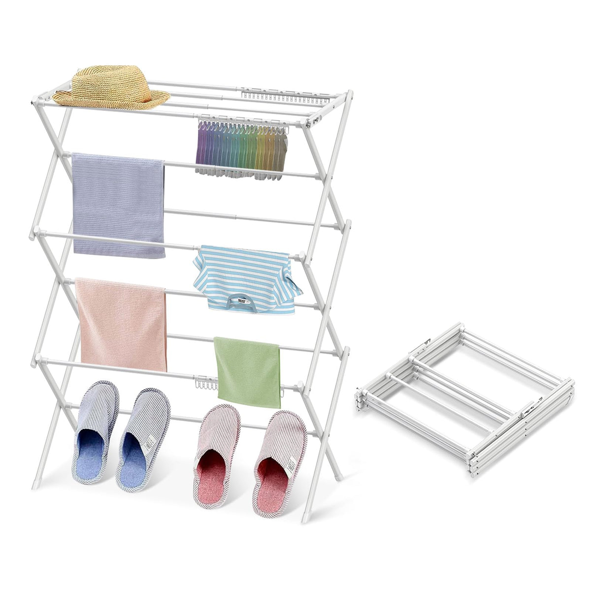 Clothes Drying Rack Foldable Drying Rack Clothing Black-1pack