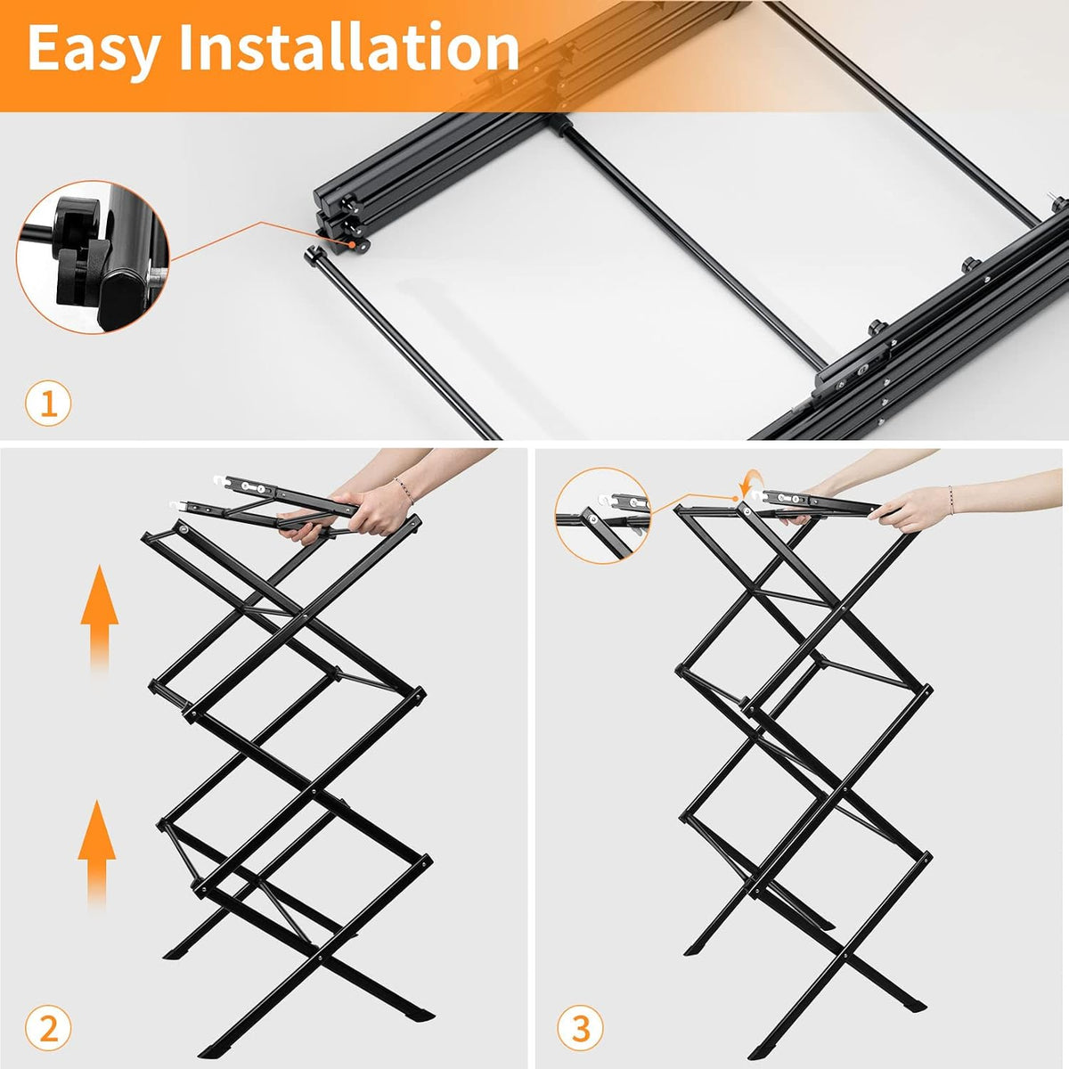 Clothes Drying Rack Foldable Drying Rack Clothing Black-1pack