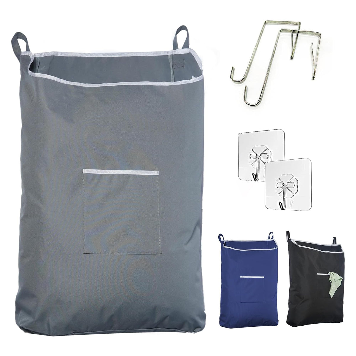 TFLC Over the Door Hanging Laundry hamper bag, 18x4.75x28", Beige-L