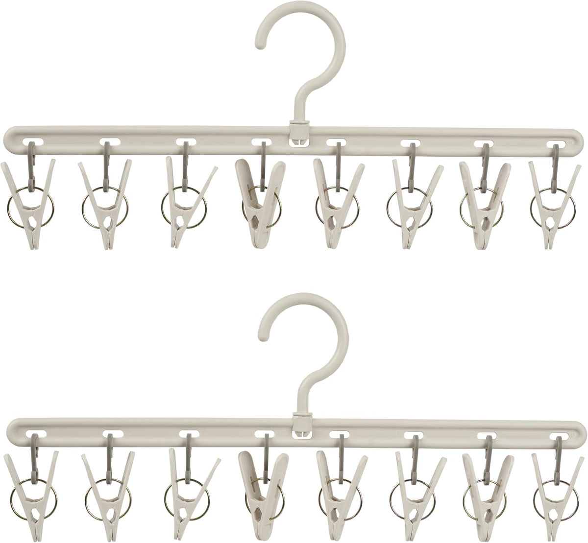 Foshine Clothes Hanger 2 Pack with 8 Clips,Clothes Drying Racks for Drying
