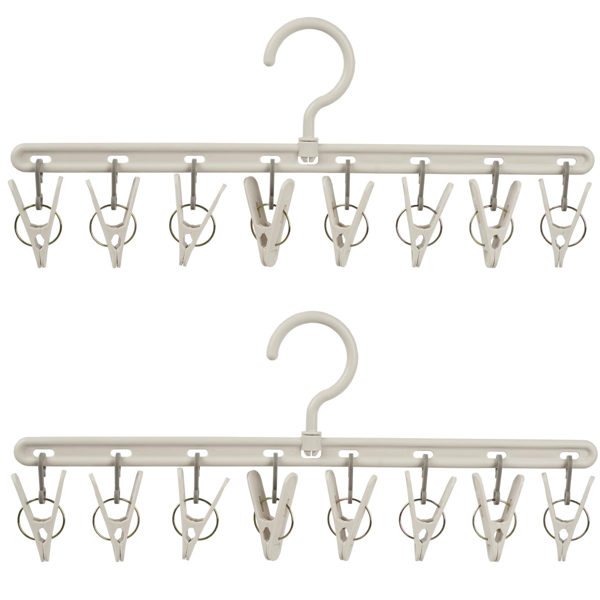 Foshine Clothes Hanger 2 Pack with 8 Clips,Clothes Drying Racks for Drying