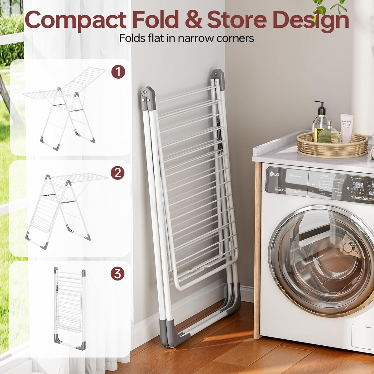 APEXCHASER Clothes Drying Rack, Large Capacity Drying Rack Clothing