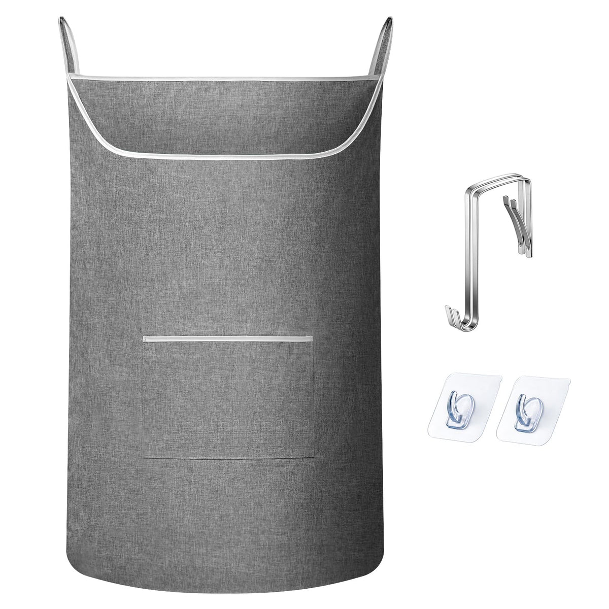 SAVERHO Black Hanging Laundry Hamper Bag, XL Door Hanging Hamper with Large Opening Laundry Hamper Storage Bag Large Size 36X22 Inch (Black)