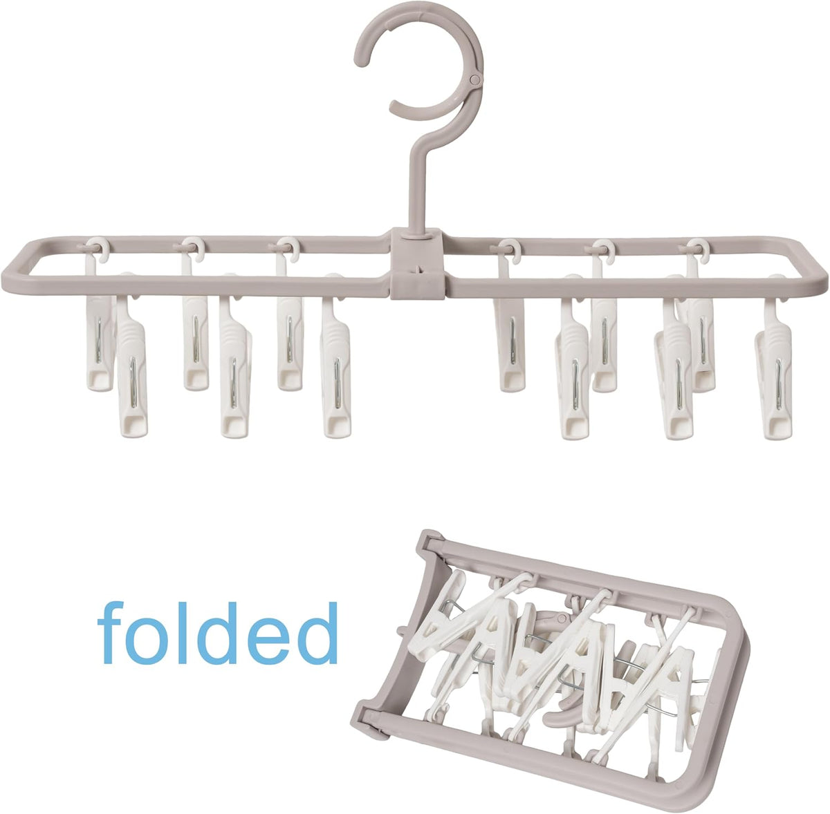Clothes Drying Racks 2Pack Small Folding Portable Hangers with 12 Clips