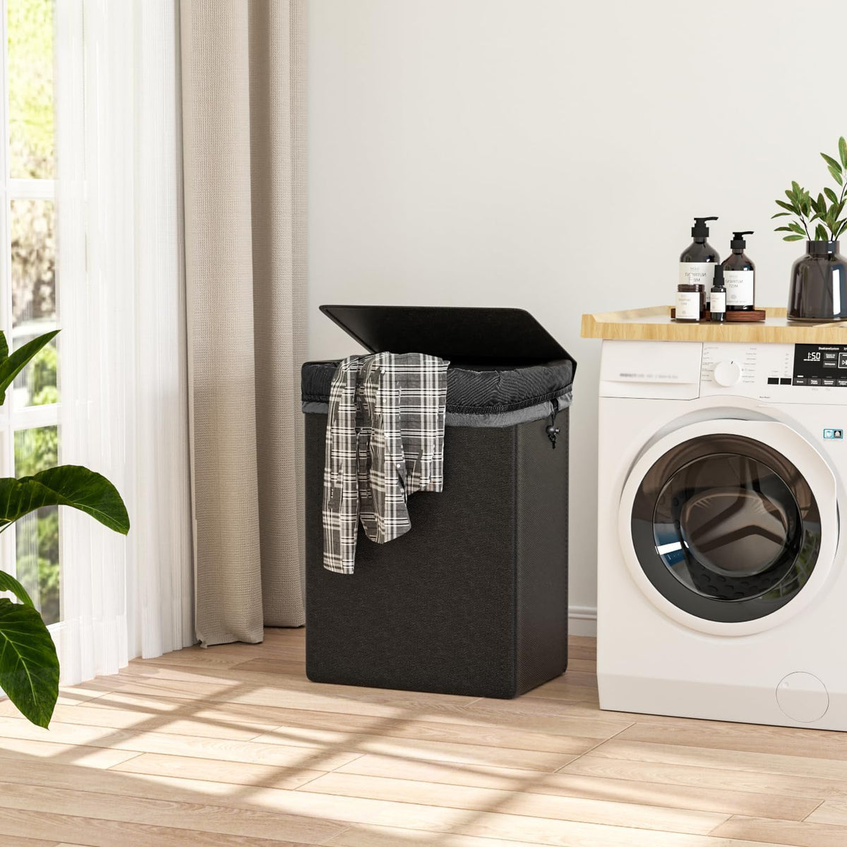 Foluck 60L 2-in-1 Laundry Hamper with Waterproof Laundry Backpack