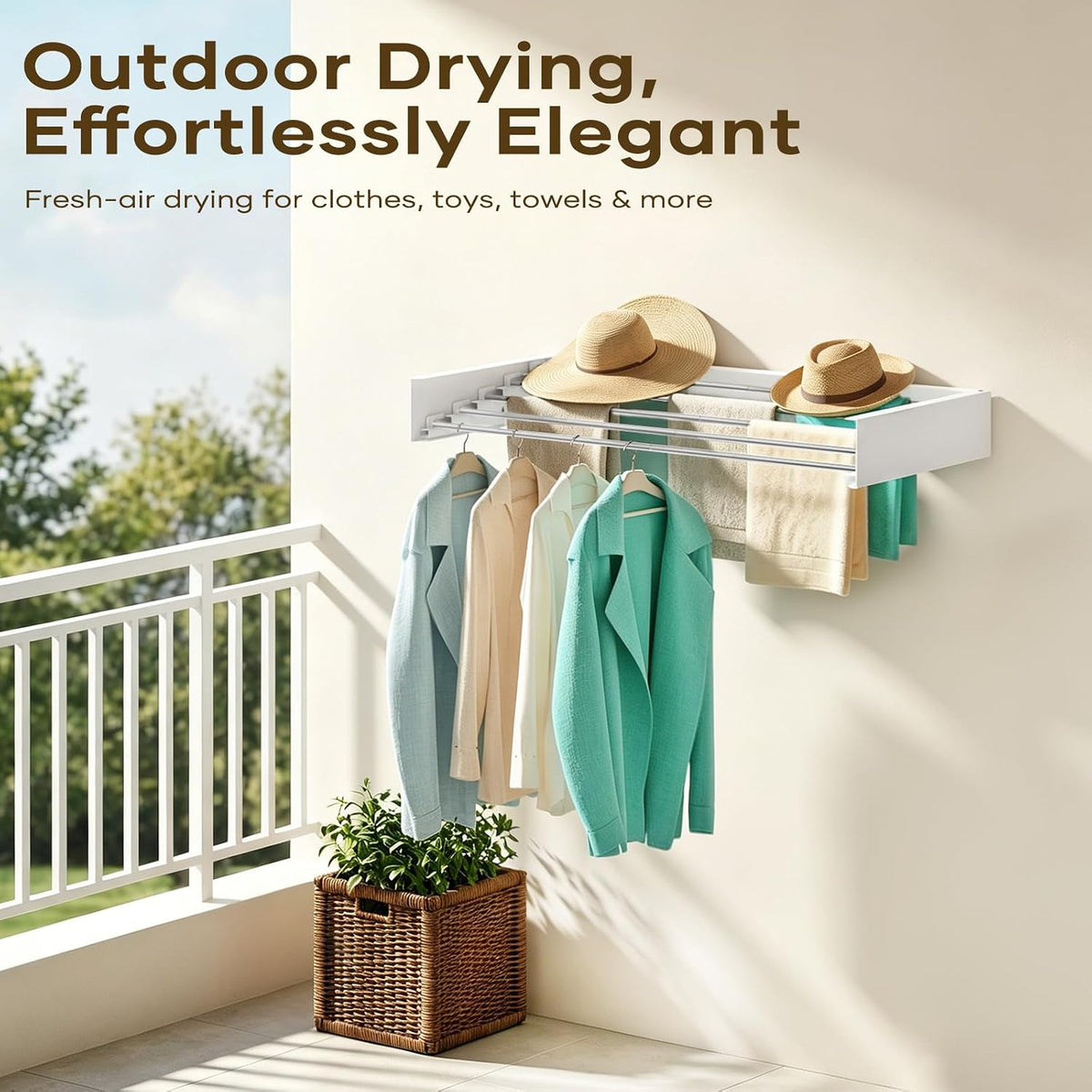 Laundry Drying Rack 31.6", Wall Mounted Clothes Drying Rack Foldable