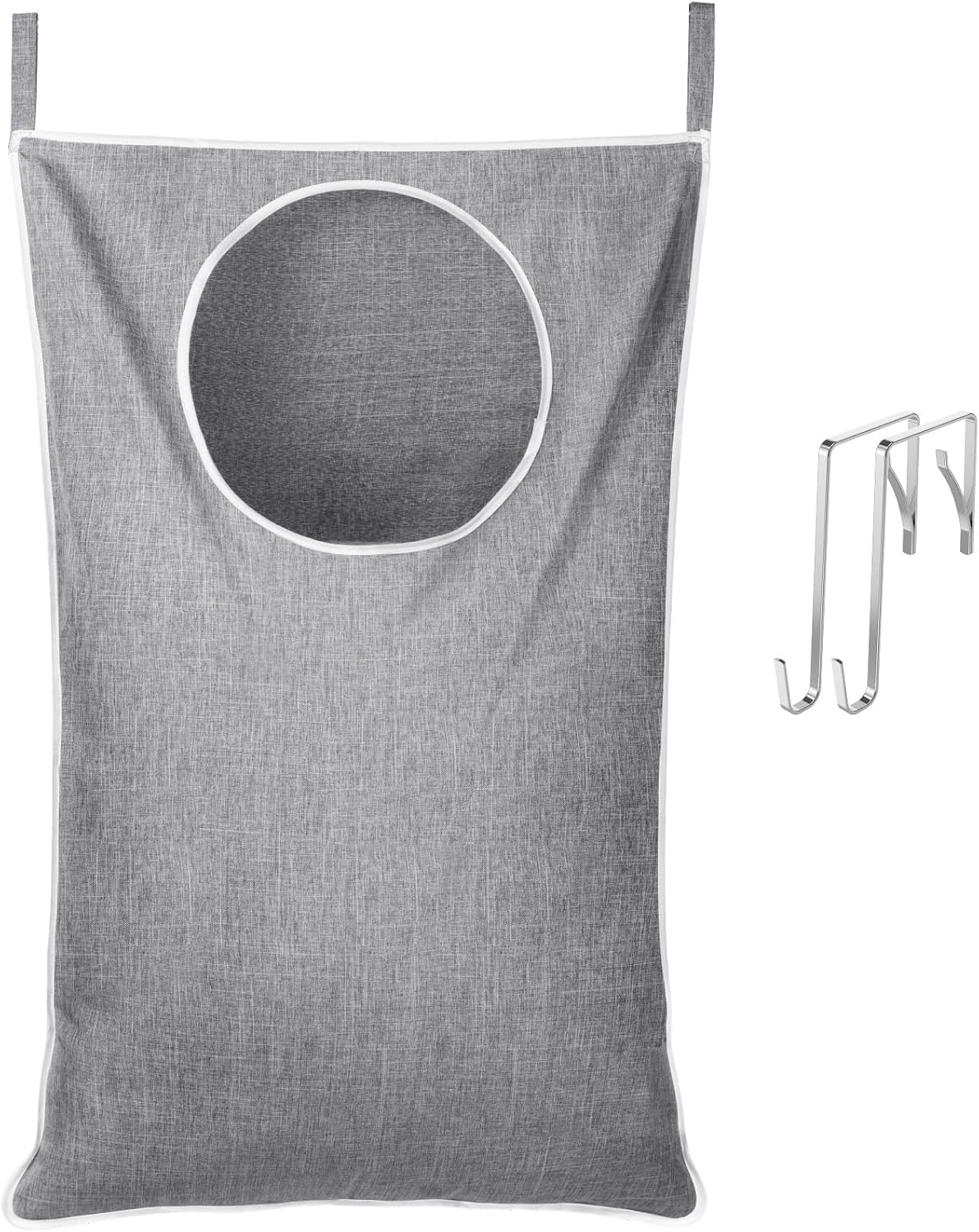 Lifewit 1 Pack Over Door Laundry Hamper, Collapsible Hanging, Light Gray