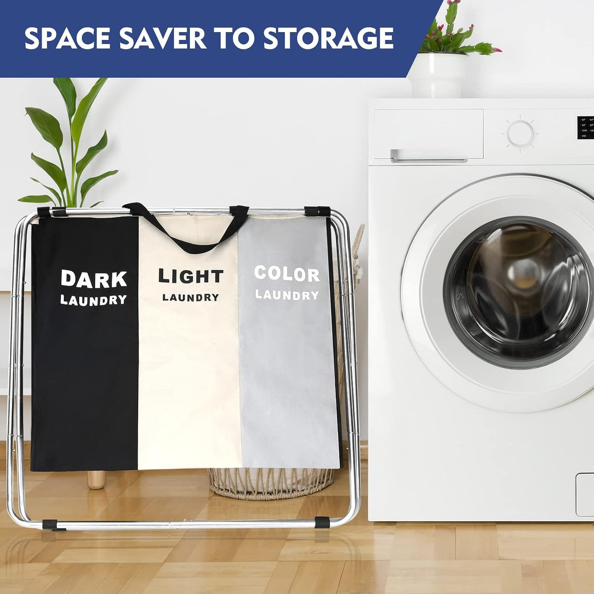 180L Large Laundry Basket, Freestanding Laundry Hamper, Collapsible Tall Clothes Hamper with Handles for Dirty Clothes in the Dorm & Family Closet Storage Container and Organizer (1-Pack)