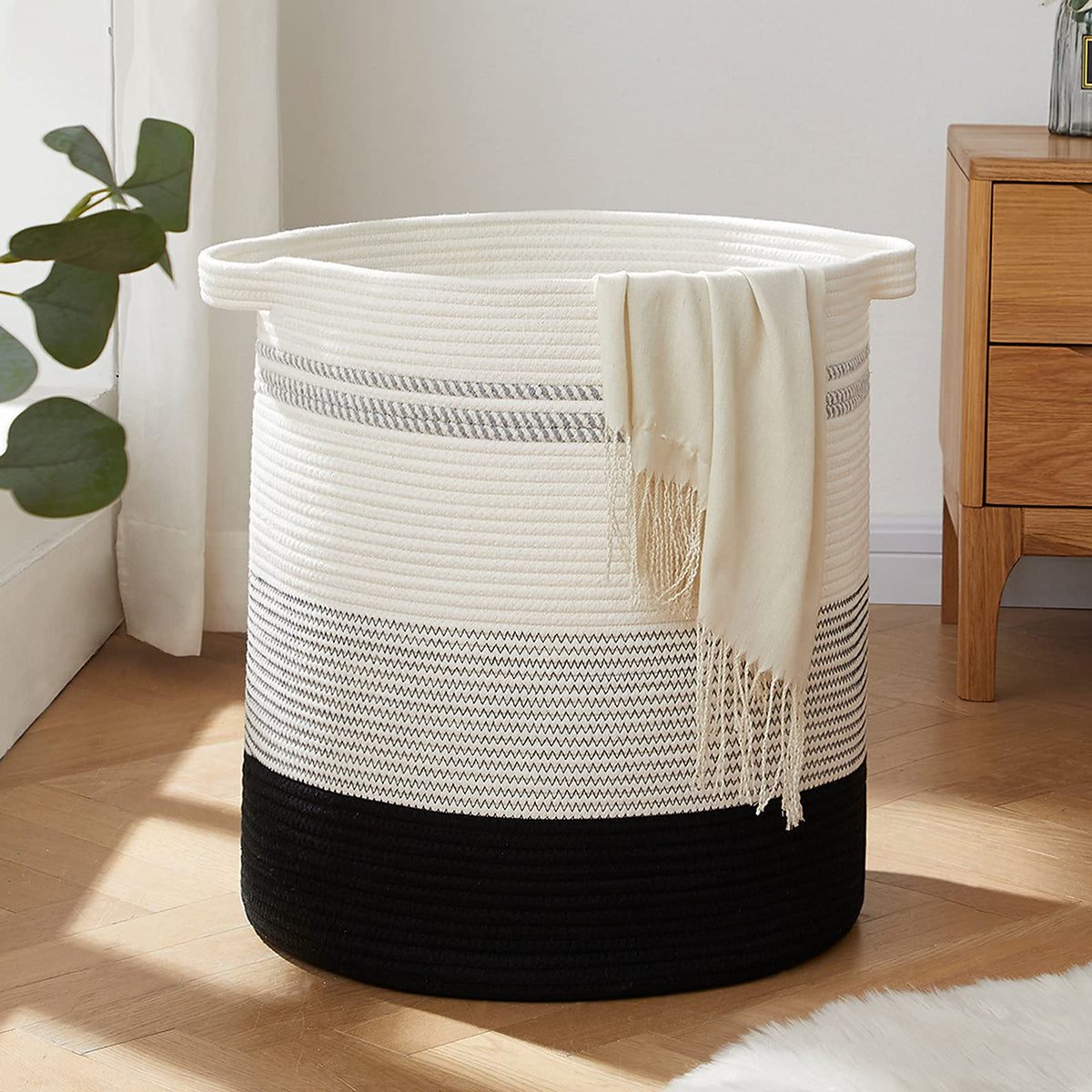 OIAHOMY 80L Laundry Basket Laundry Hamper Nursery Hamper Gradient Yellow