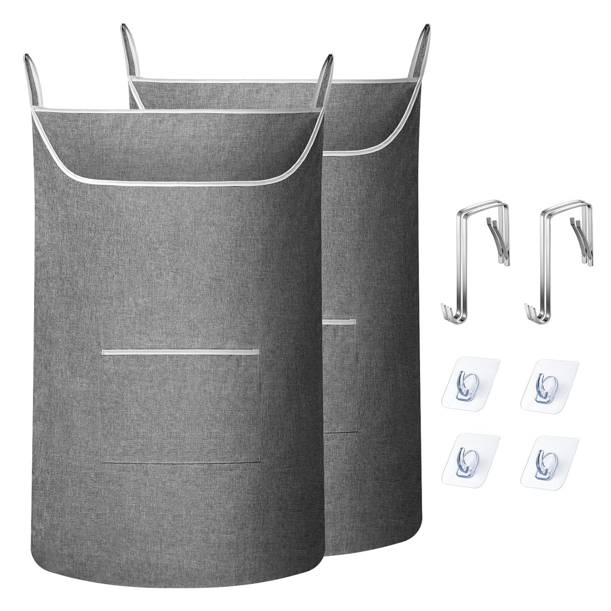 SAVERHO Black Hanging Laundry Hamper Bag, XL Door Hanging Hamper with Large Opening Laundry Hamper Storage Bag Large Size 36X22 Inch (Black)