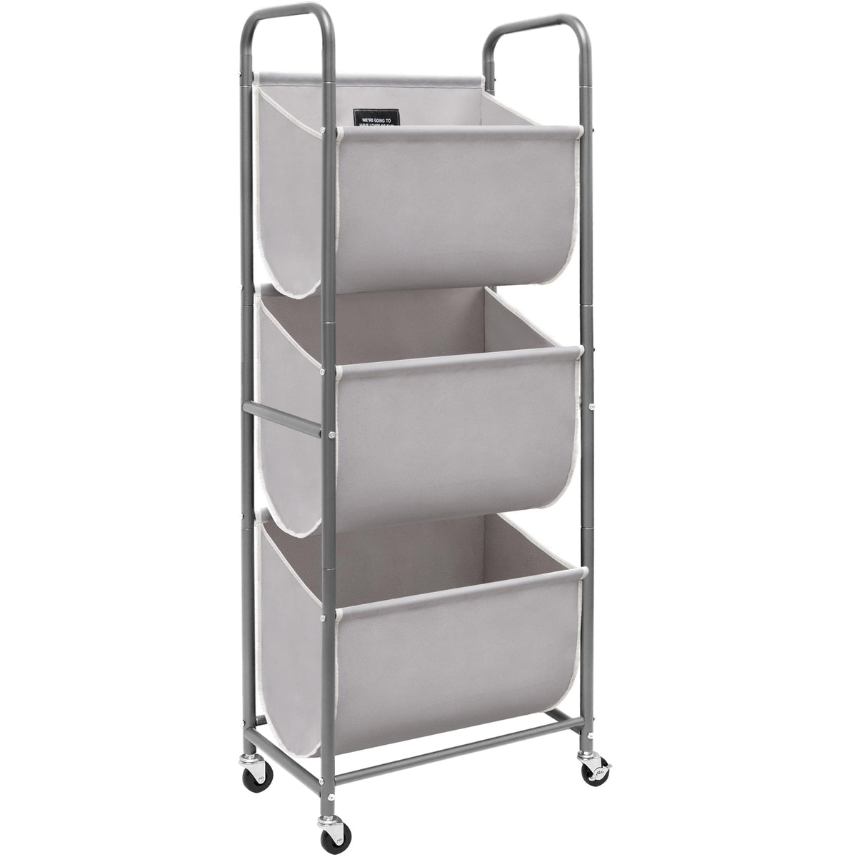 STORAGE MANIAC Vertical Rolling Laundry Hamper, 4 Section Laundry Sorter with Wheels and 2 Breaks, 4-tier Laundry Baskets for Small Space, Dorm, Laundry Room, Closet, Bathroom, Gray 4-tier