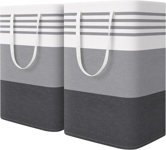 WOWBOX 2 Pack Laundry Baskets, Collapsible Dirty Clothes Laundry Hampers