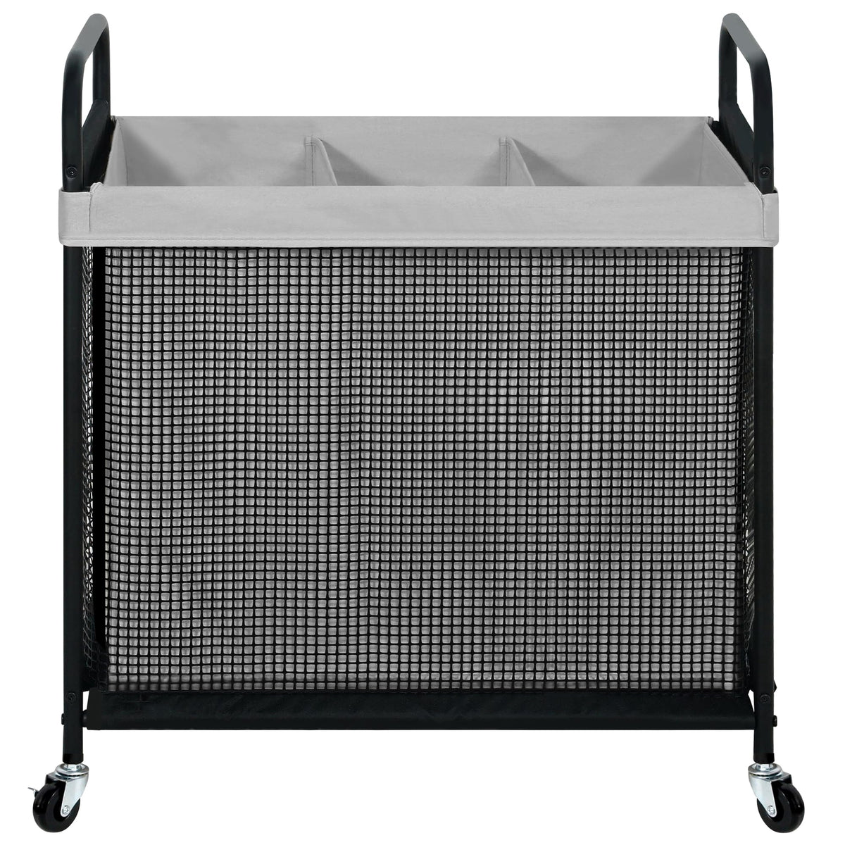 STO STO Laundry Hamper 2 Section, 100L Rolling Laundry Sorter Cart with Removable and Washable Liner Bag, Clothes Hamper with Wheels and Metal Handle for Laundry Room and Bedroom