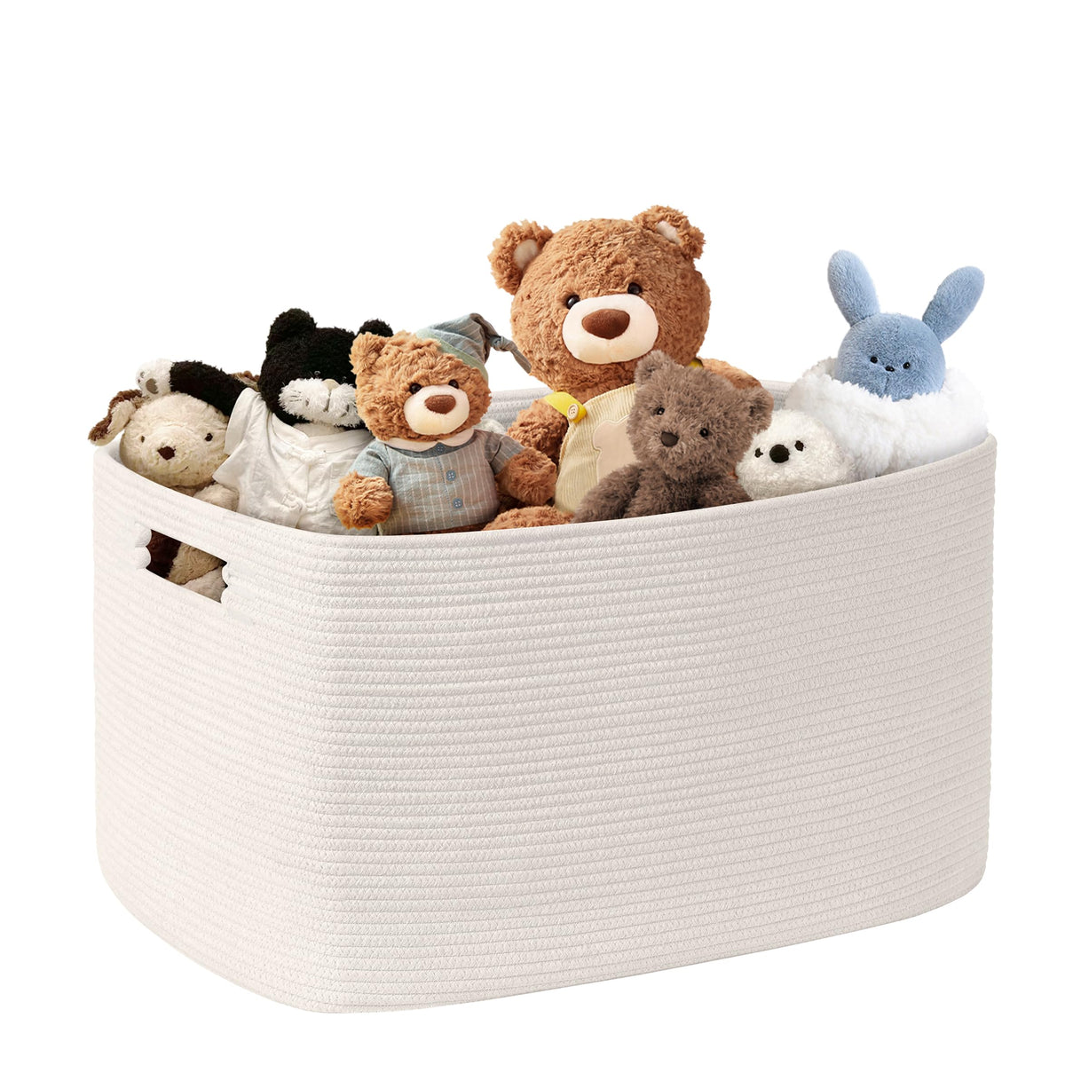 72L Large Woven Laundry Basket Hamper with Leather Handles,Brown