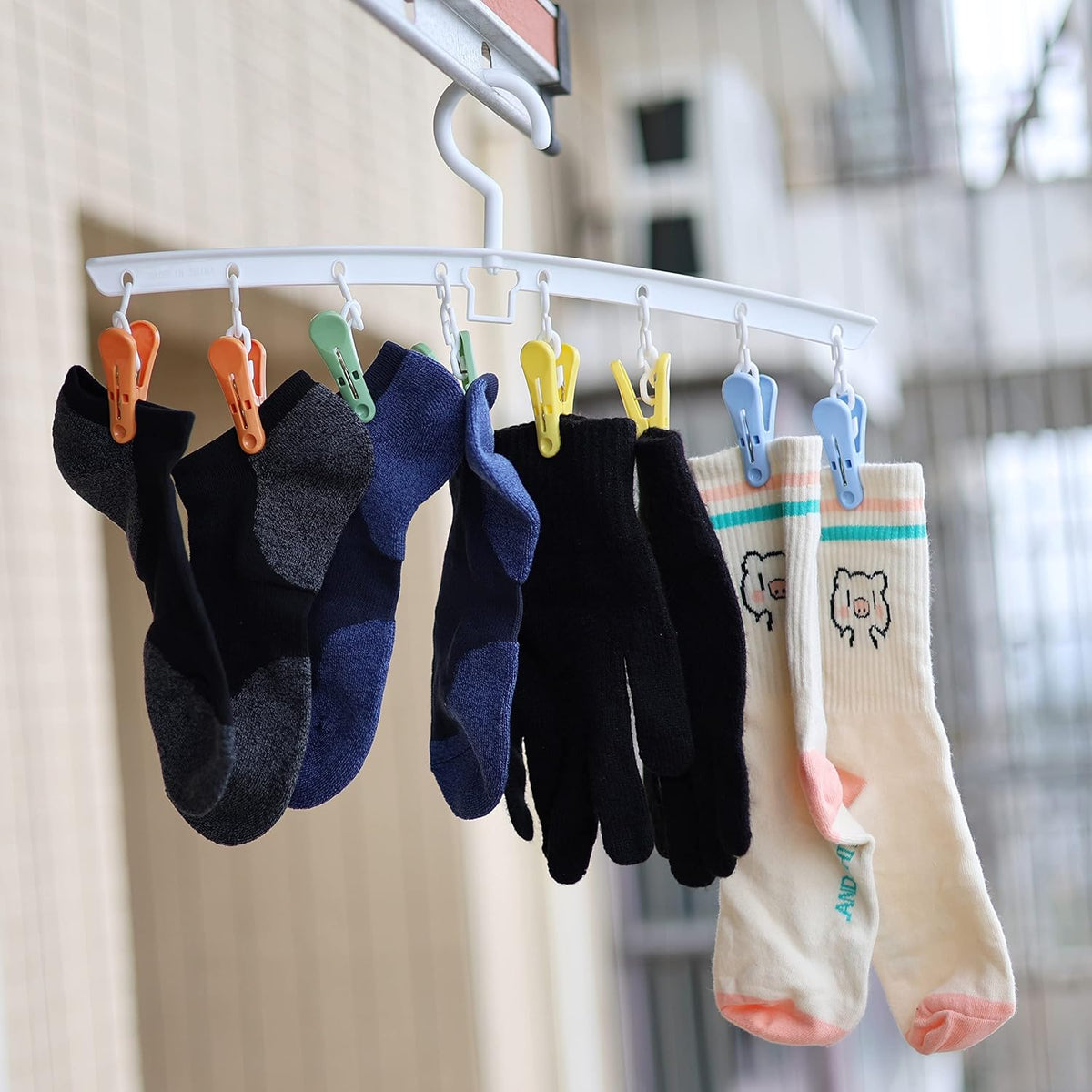 EIKS 2 Pack Drying Rack Laundry Hanger with 8 Clips