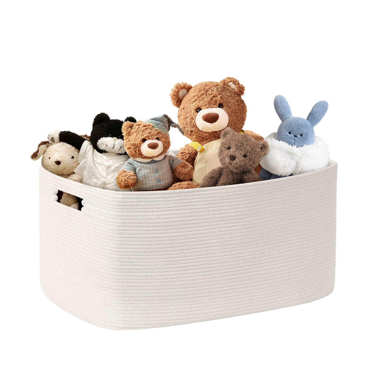 72L Large Woven Laundry Basket Hamper with Leather Handles,Brown
