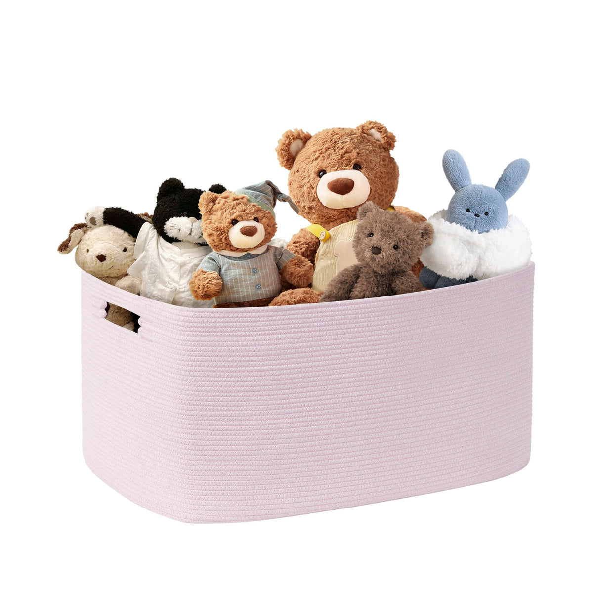 72L Large Woven Laundry Basket Hamper with Leather Handles,Brown