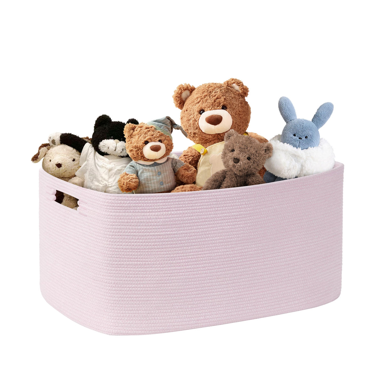 72L Large Woven Laundry Basket Hamper with Leather Handles,Brown