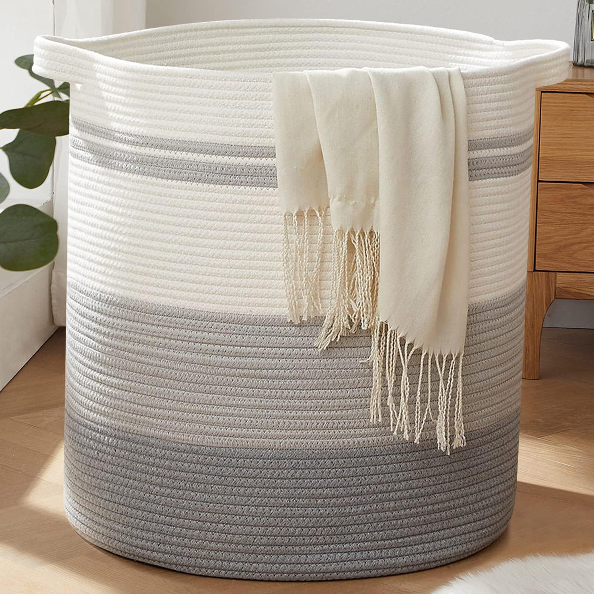 OIAHOMY 80L Laundry Basket Laundry Hamper Nursery Hamper Gradient Yellow