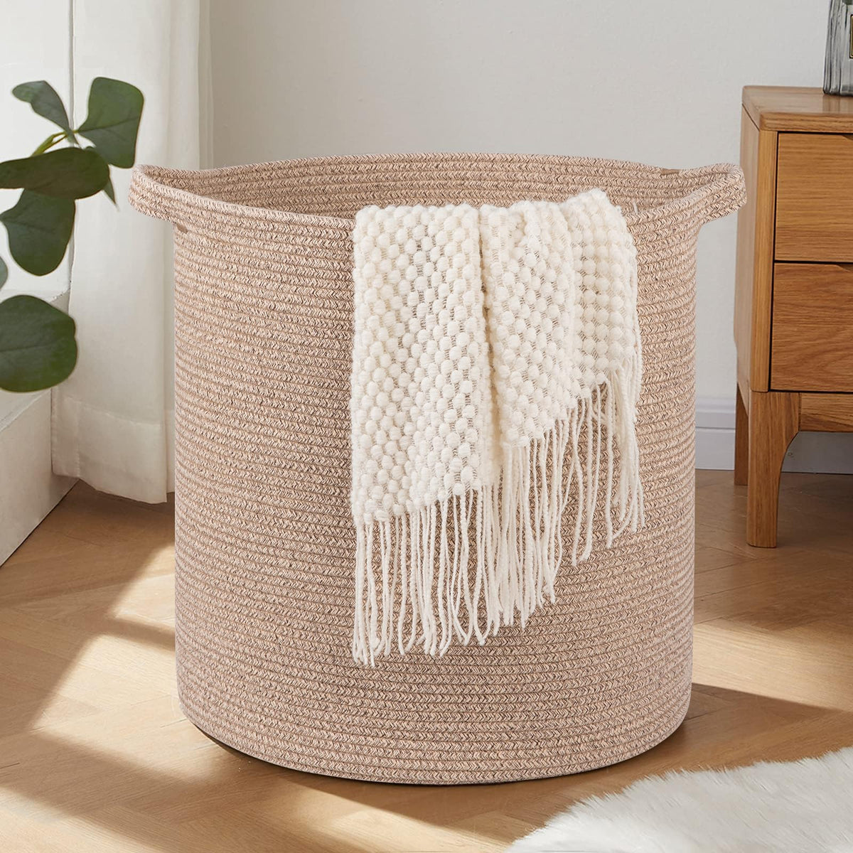 OIAHOMY 80L Laundry Basket Laundry Hamper Nursery Hamper Gradient Yellow