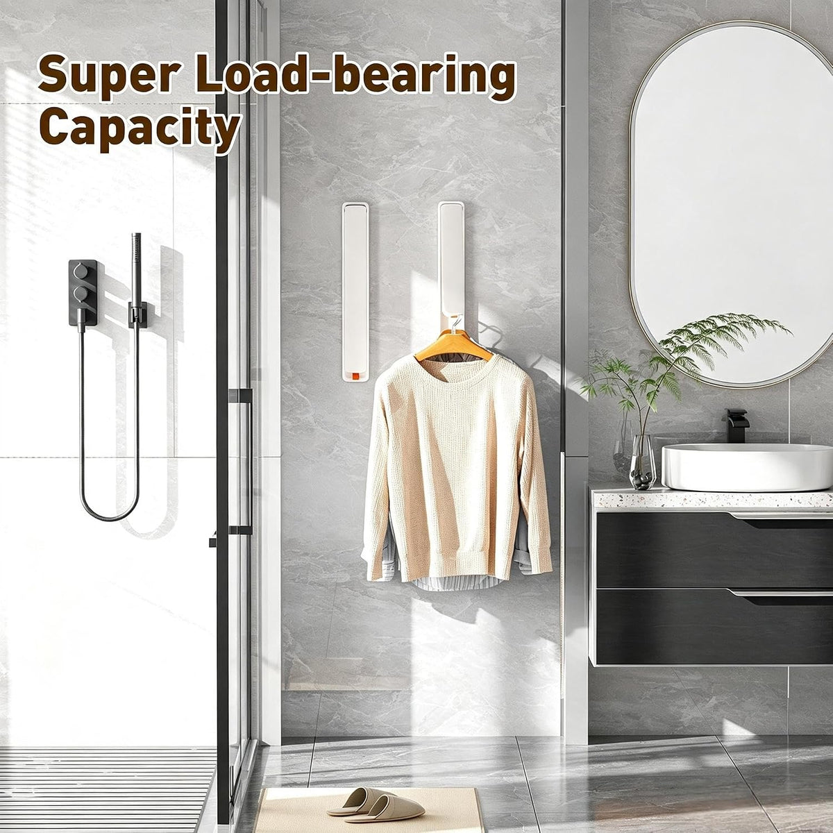 Clothes Drying Rack, Laundry Room Wall Mounted Retractable Clothes Hanger Drying Rack, Laundry Clothing Drying Rack Folding Indoor or Outdoor, Easy Installation Aluminium Dryer, 1pcs(White)