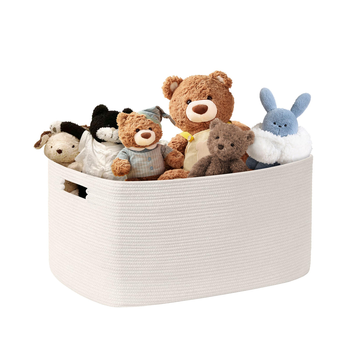 72L Large Woven Laundry Basket Hamper with Leather Handles,Brown