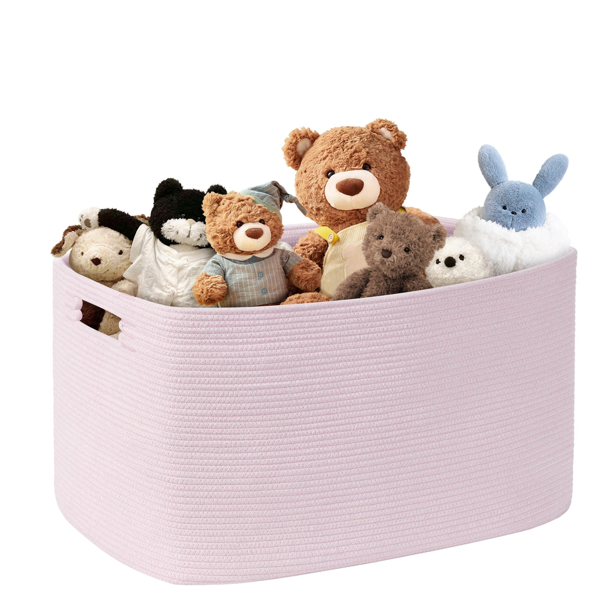 72L Large Woven Laundry Basket Hamper with Leather Handles,Brown