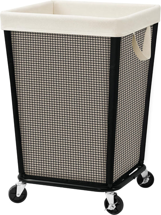 STO STO 160L Rolling Laundry Hamper with Wheels, Laundry Basket, Beige