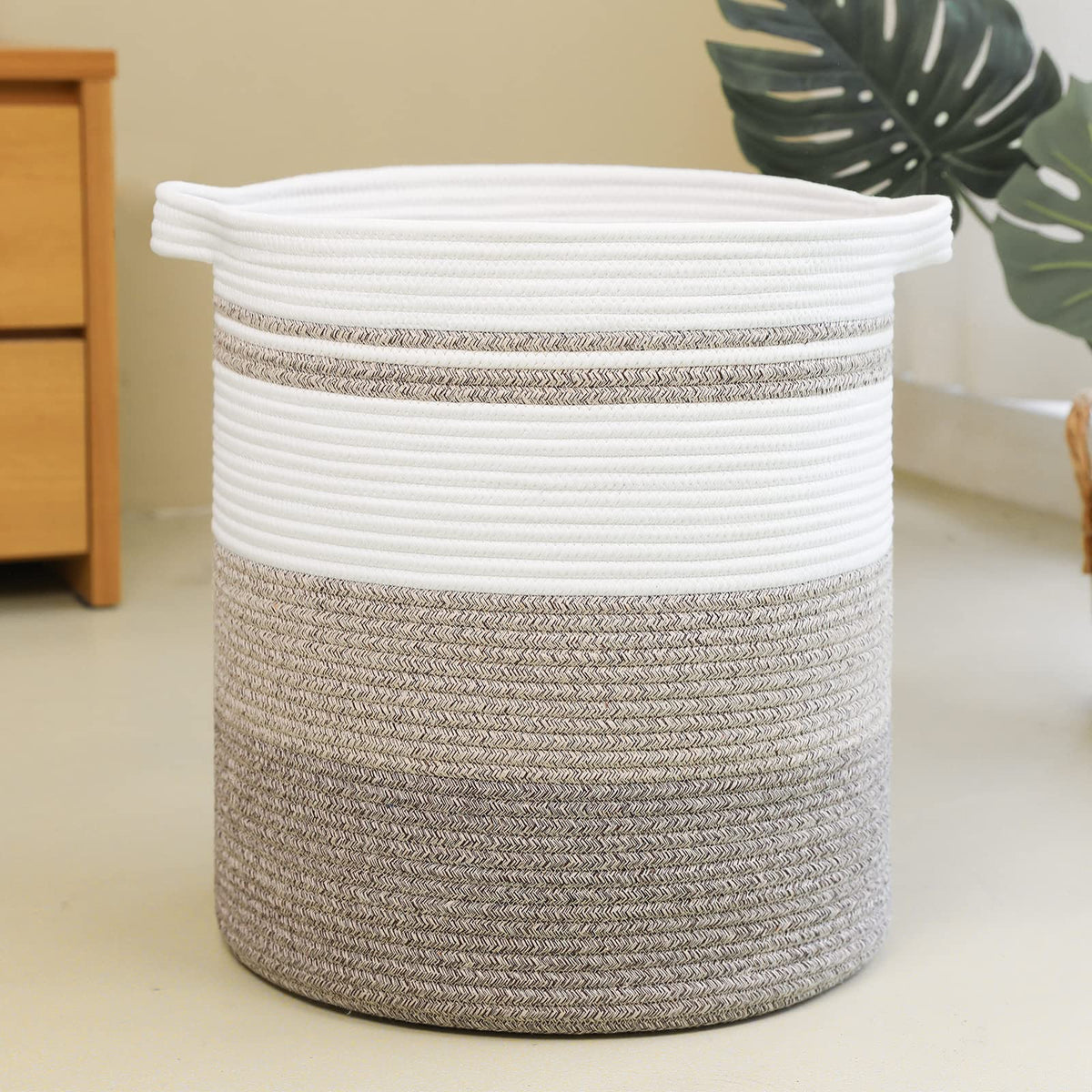 OIAHOMY 80L Laundry Basket Laundry Hamper Nursery Hamper Gradient Yellow