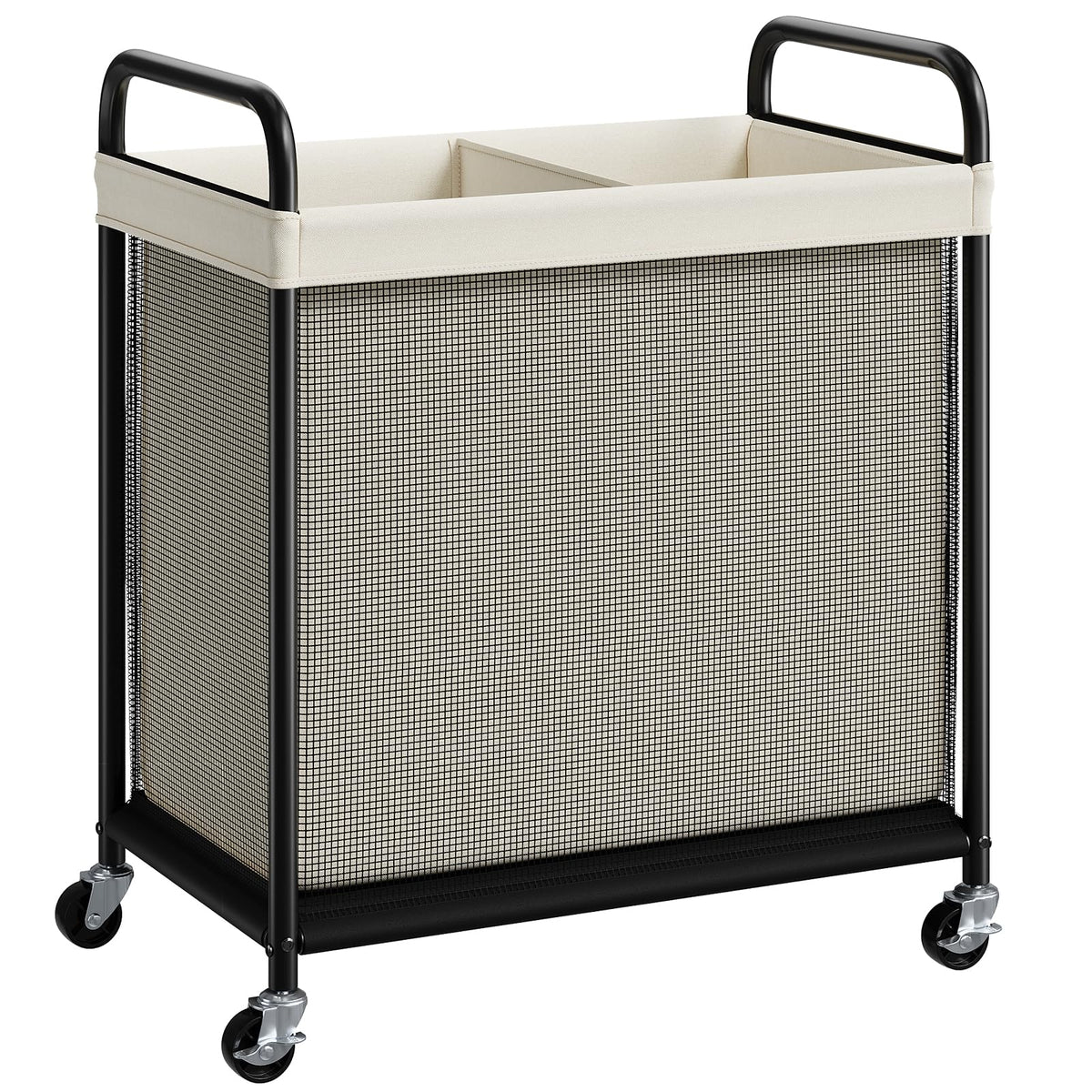 ELYKEN Laundry Hamper 3 Section, 120L Rolling Laundry Sorter with Wheels
