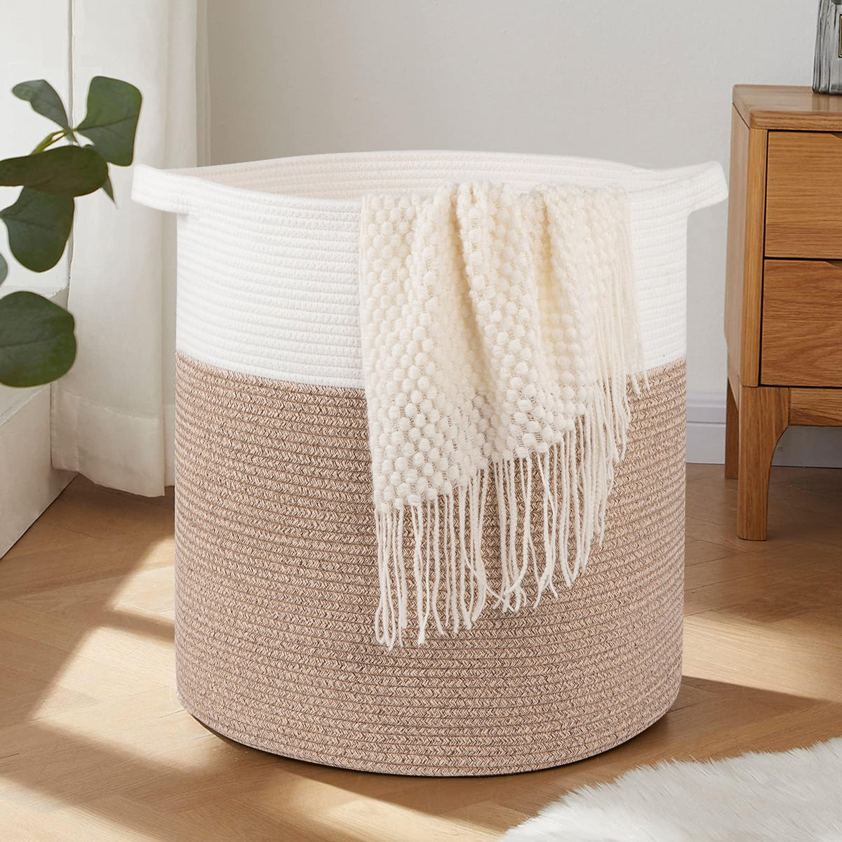 OIAHOMY 80L Laundry Basket Laundry Hamper Nursery Hamper Gradient Yellow