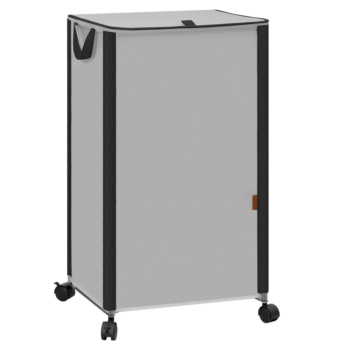 STORAGE MANIAC Rolling Laundry Hamper with Lid, 23.7 Gal (90 L) Large Tall Laundry Basket with Wheels & Handles, Aesthetic Dirty Clothes Hamper for Small Space, Dorm, Apartment, College, Black
