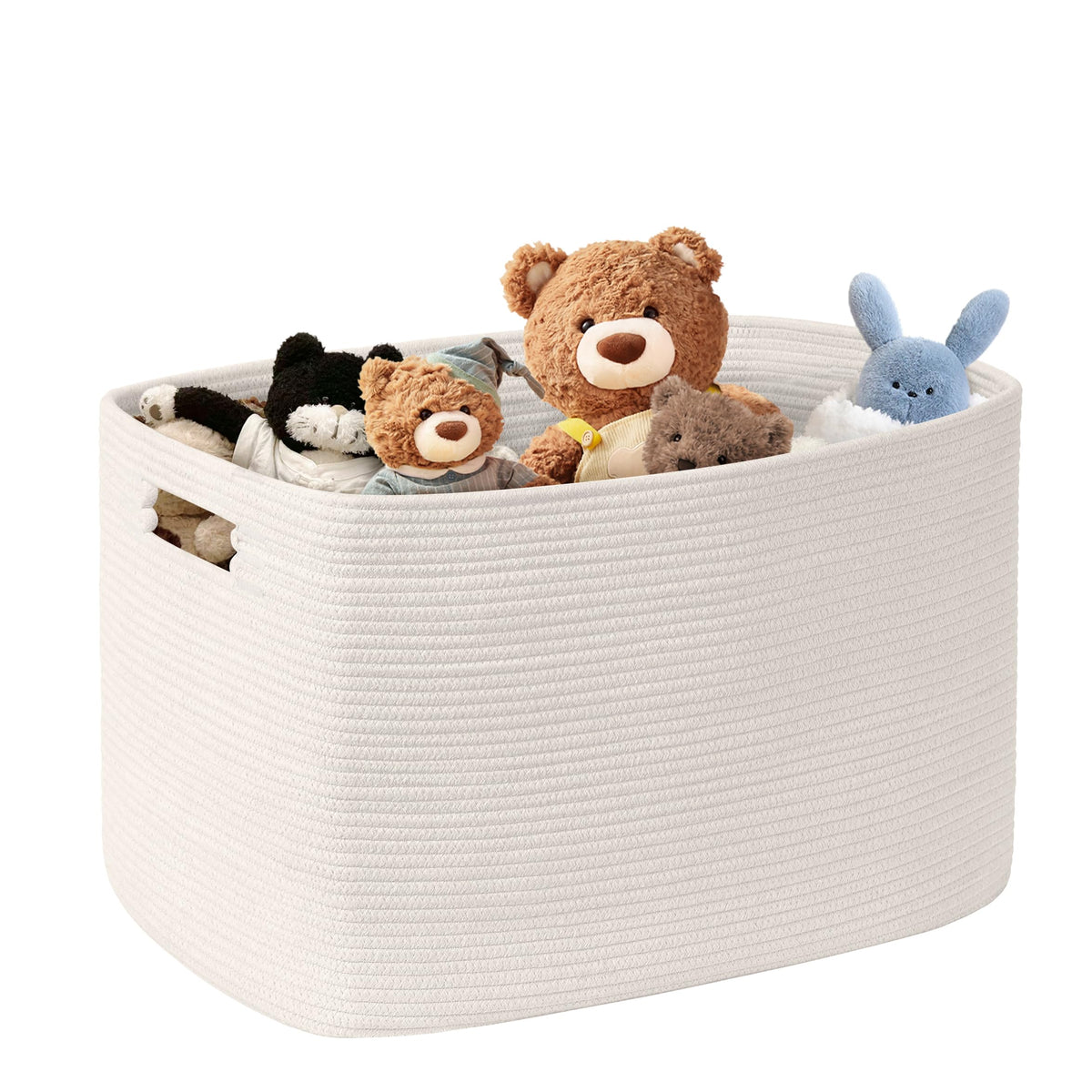 72L Large Woven Laundry Basket Hamper with Leather Handles,Brown