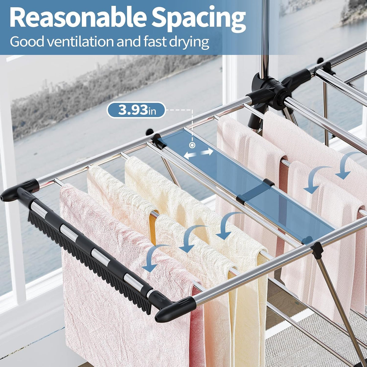 APEXCHASER Clothes Drying Rack with High Hanger, 3-Level Drying Racks