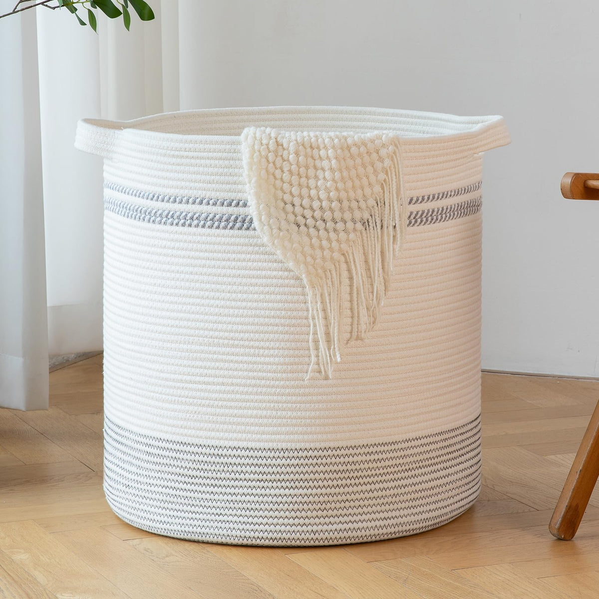 OIAHOMY 80L Laundry Basket Laundry Hamper Nursery Hamper Gradient Yellow