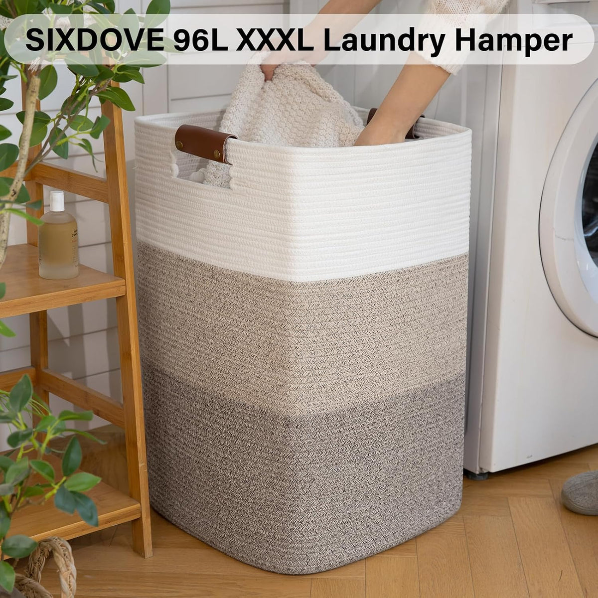 Laundry Hamper 96L Extra Large Laundry Basket, Woven Blanket Basket