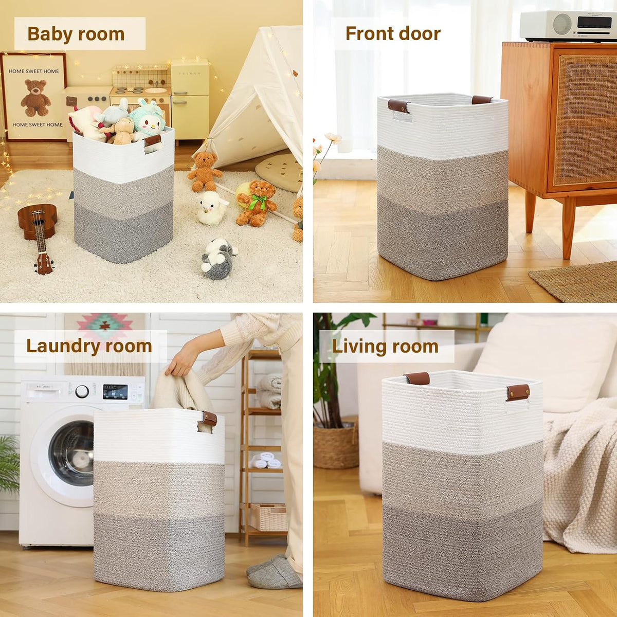 Laundry Hamper 96L Extra Large Laundry Basket, Woven Blanket Basket