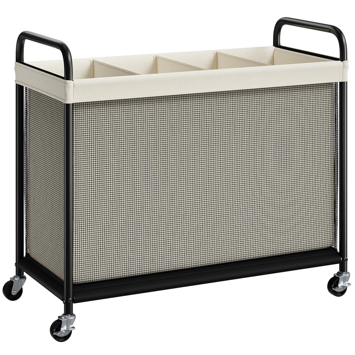 ELYKEN Laundry Hamper 3 Section, 120L Rolling Laundry Sorter with Wheels