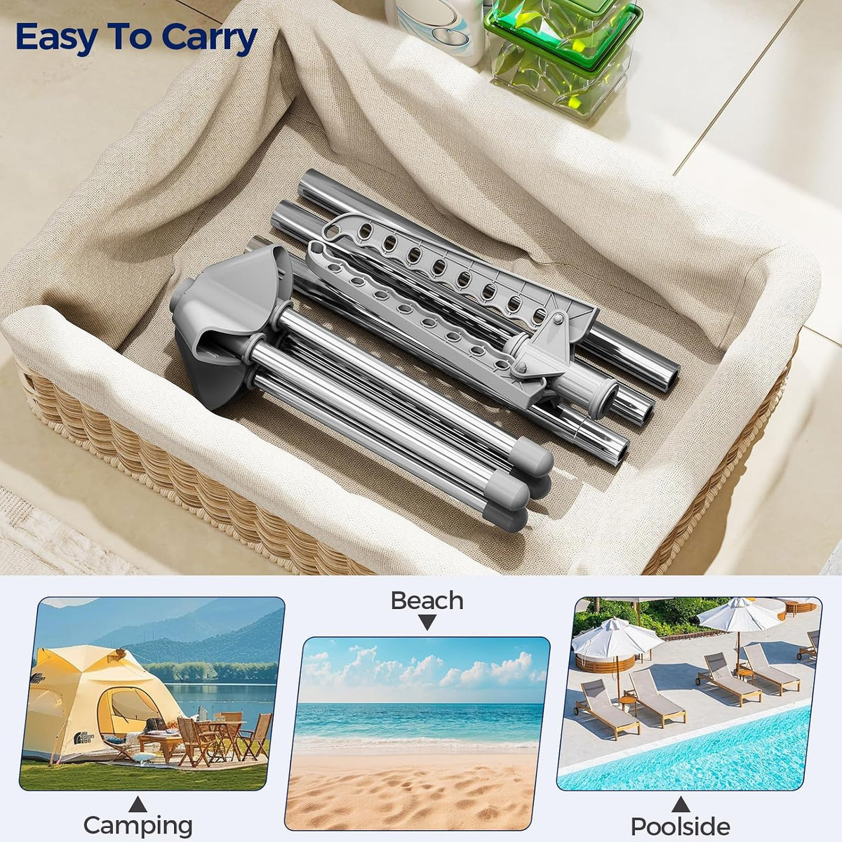 KINGBOARD Clothes Drying Rack, 59" H Laundry Drying Rack, 3 Rotatable Arms