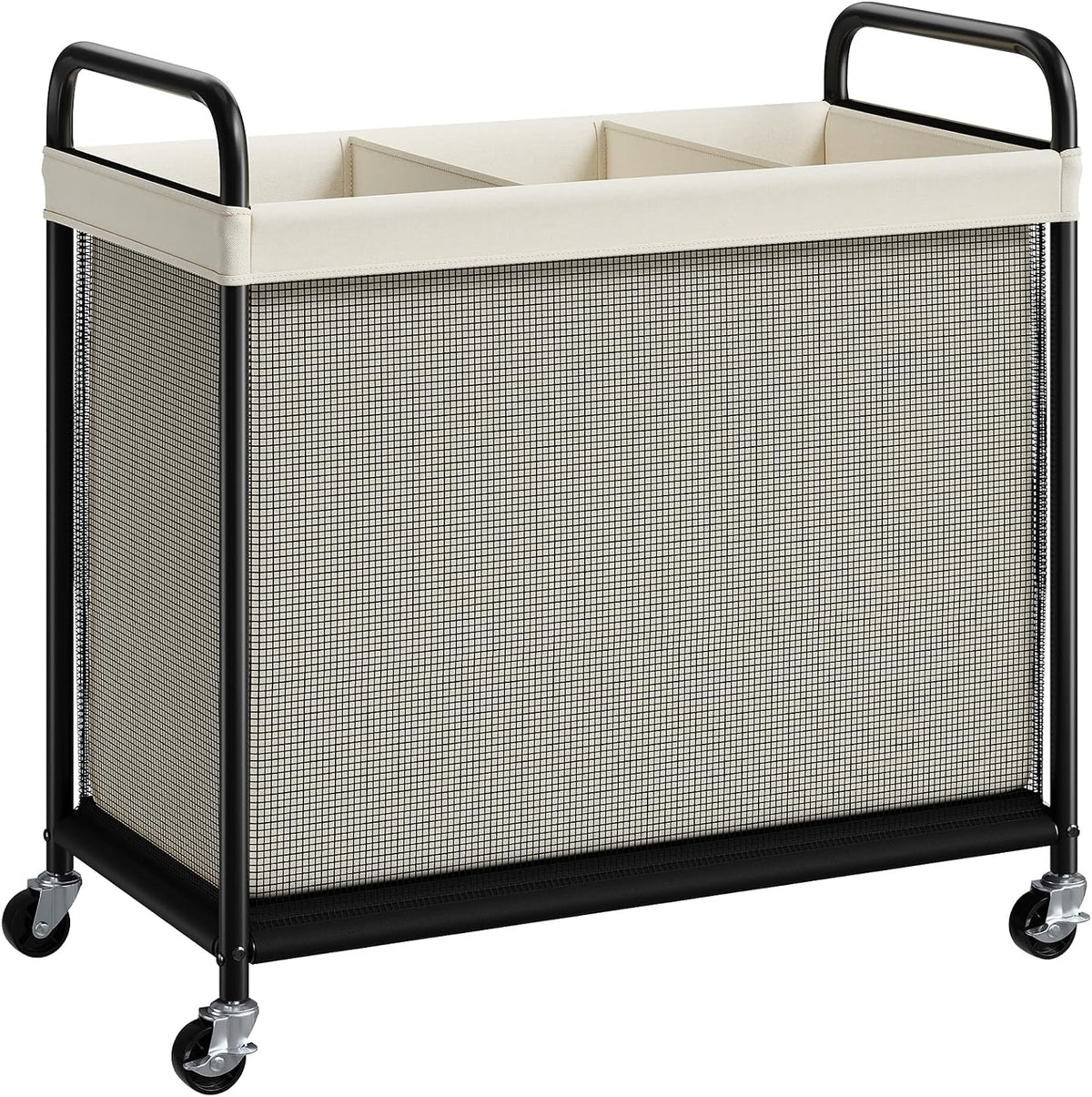 ELYKEN Laundry Hamper 3 Section, 120L Rolling Laundry Sorter with Wheels